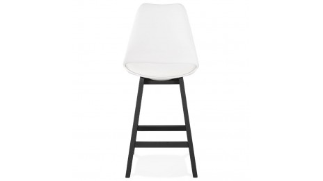 Tabouret snack Mi-hauteur blanc pieds noir - Rima