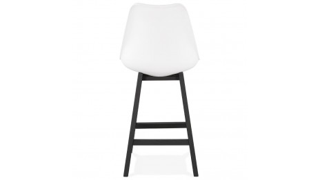 Tabouret snack Mi-hauteur blanc pieds noir - Rima