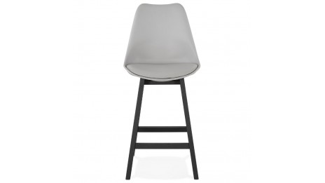 Tabouret snack Mi-hauteur gris pieds noir - Rima