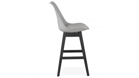 Tabouret snack Mi-hauteur gris pieds noir - Rima