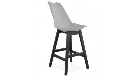 Tabouret snack Mi-hauteur gris pieds noir - Rima