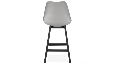 Tabouret snack Mi-hauteur gris pieds noir - Rima