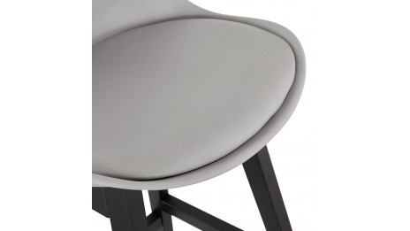 Tabouret snack Mi-hauteur gris pieds noir - Rima