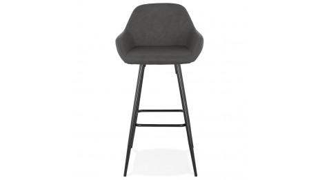 Tabouret de bar similicuir gris foncé - Lison