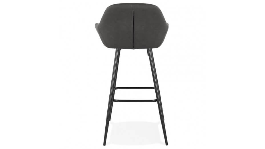 Tabouret de bar similicuir gris foncé - Lison