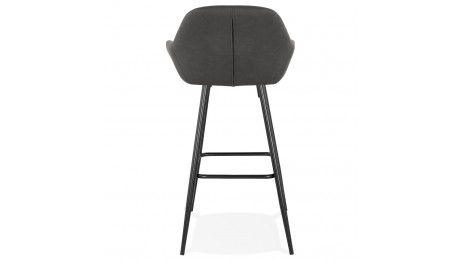 Tabouret de bar similicuir gris foncé - Lison