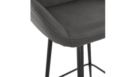 Tabouret de bar similicuir gris foncé - Lison