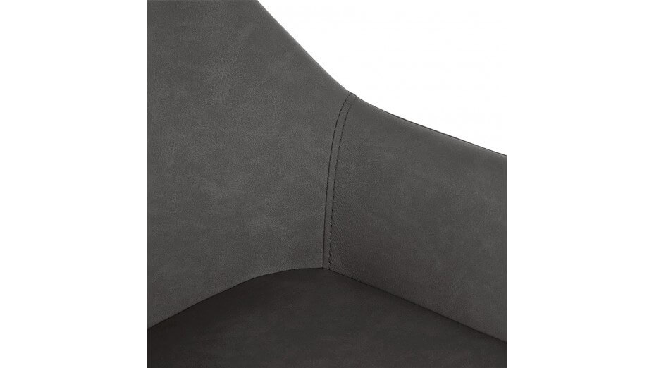 Tabouret de bar similicuir gris foncé - Lison