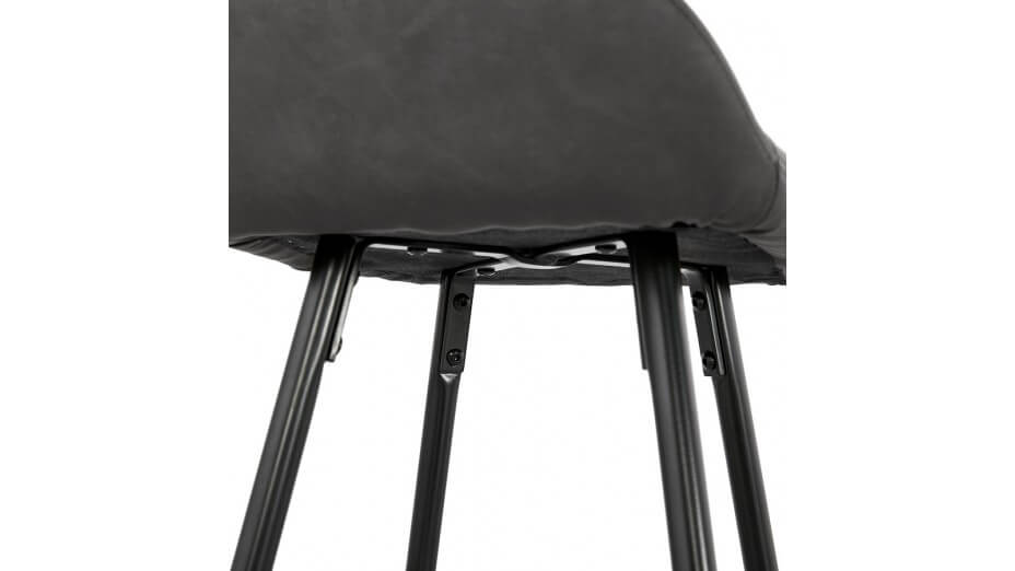 Tabouret de bar similicuir gris foncé - Lison