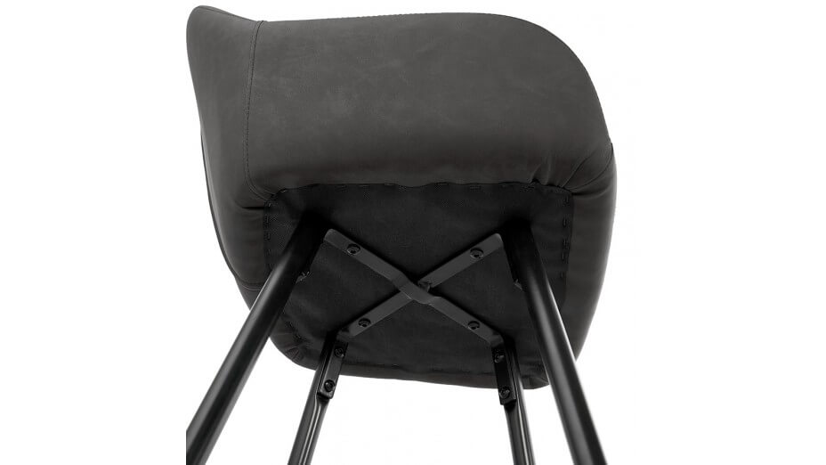 Tabouret de bar similicuir gris foncé - Lison