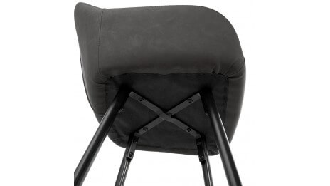Tabouret de bar similicuir gris foncé - Lison