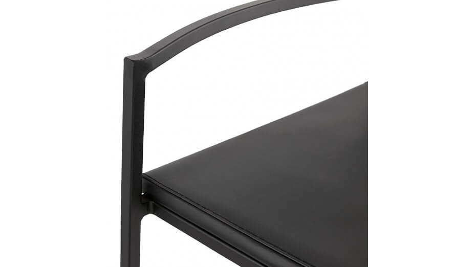Tabouret de bar empilable design assise noir - Mona