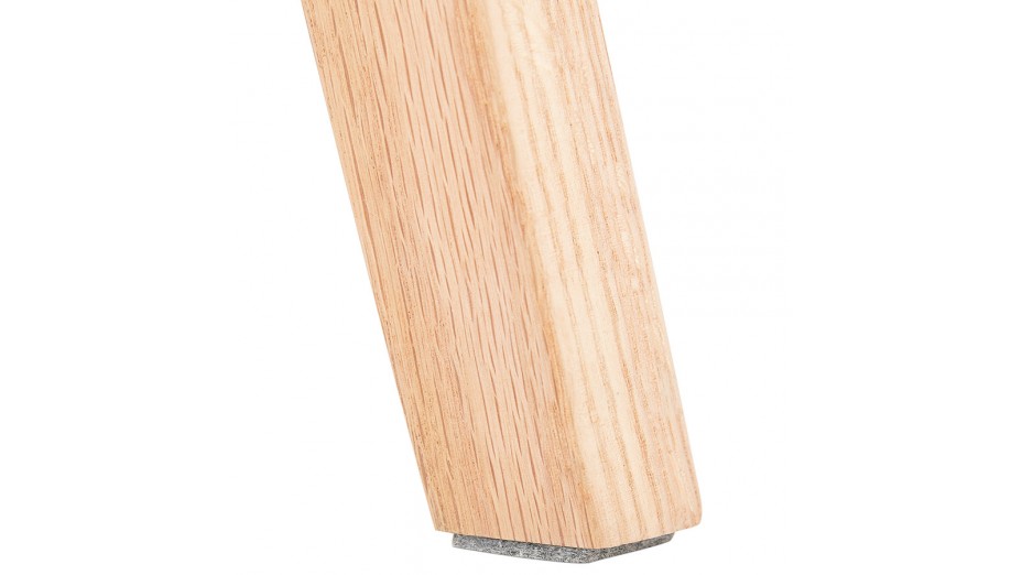 Tabouret de bar microfibre brun pied bois naturel - Ken
