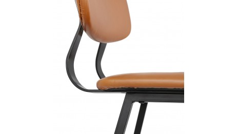 Tabouret de bar vintage brun pied noir - Louis