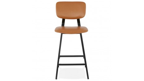 Tabouret snack Mi-hauteur brun pied noir - Louis