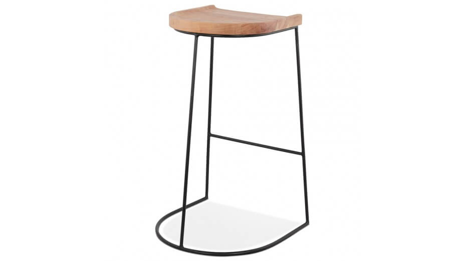 Tabouret de bar industriel bois et métal - Hector