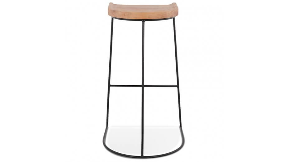 Tabouret de bar industriel bois et métal - Hector