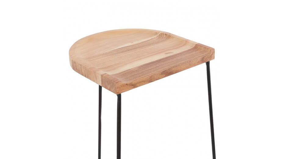 Tabouret de bar industriel bois et métal - Hector