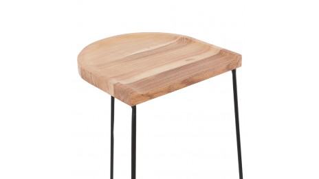 Tabouret de bar industriel bois et métal - Hector
