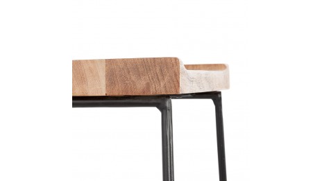 Tabouret de bar industriel bois et métal - Hector