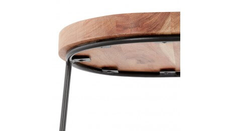 Tabouret de bar industriel bois et métal - Hector