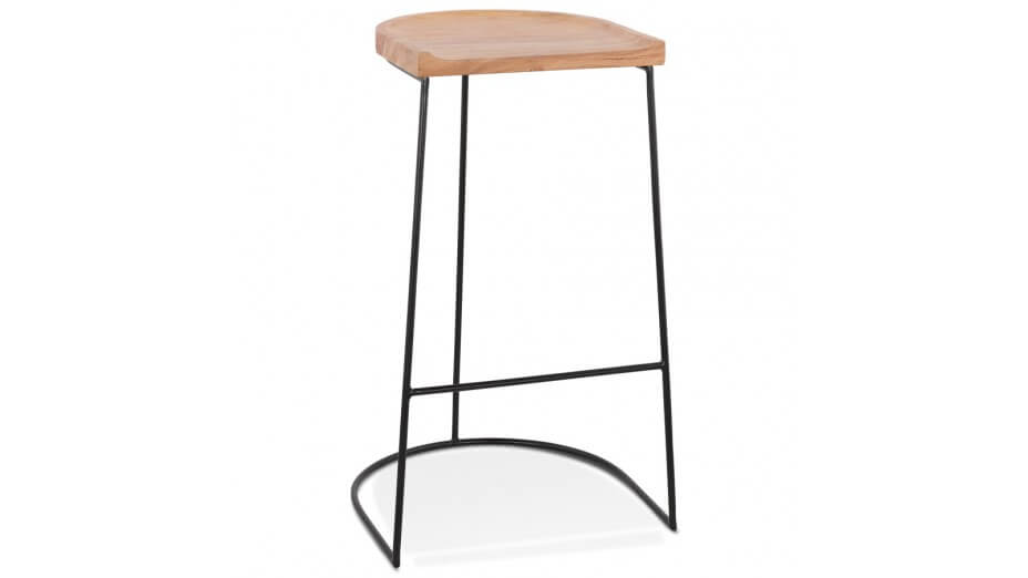 Tabouret de bar industriel bois et métal - Hector