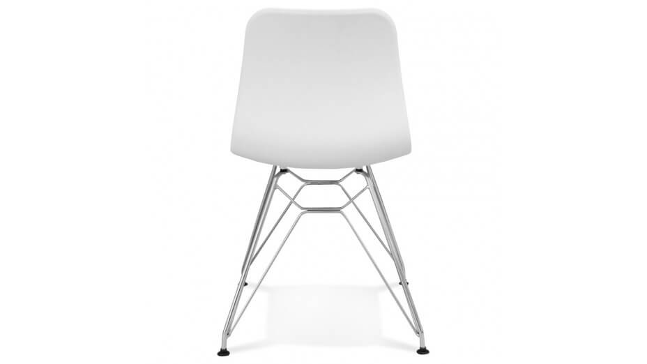 Chaise design Blanche pieds chrome - Lassy