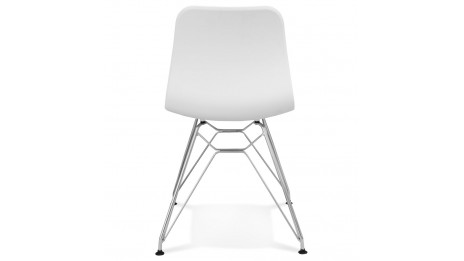 Chaise design Blanche pieds chrome - Lassy