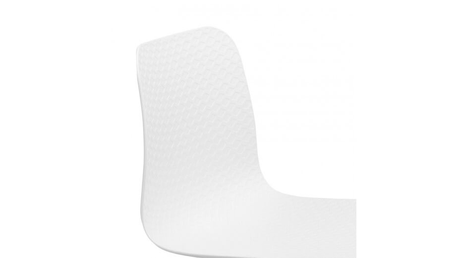 Chaise design Blanche pieds chrome - Lassy