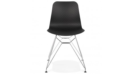 Chaise design Noire pied chromé - Lassy