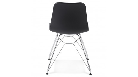 Chaise design Noire pied chromé - Lassy