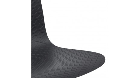 Chaise design Noire pied chromé - Lassy