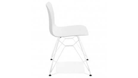 Chaise design Blanche pied blanc - Lassy