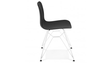 Chaise design Noire pied blanc - Lassy