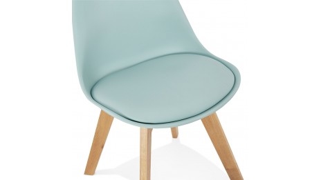 Chaise bleu pied bois - Trendy