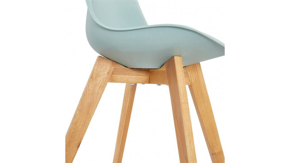 Chaise bleu pied bois - Trendy