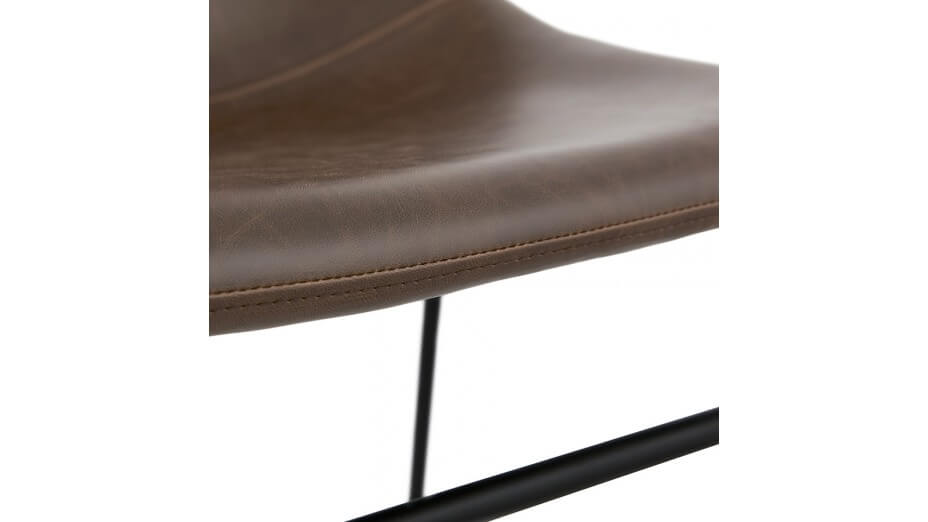 Chaise rétro similicuir brun - Anna