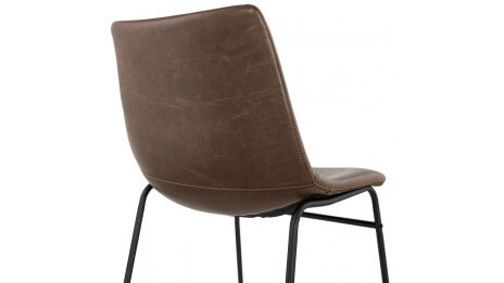 Chaise rétro similicuir brun - Anna