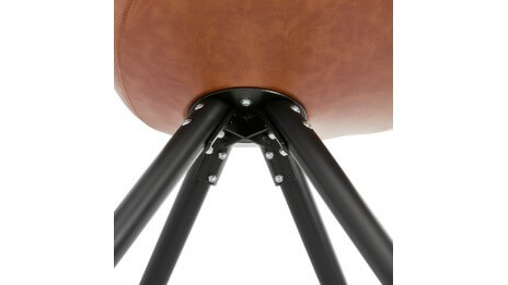 Chaise moderne similicuir brun pied noir - SAMY