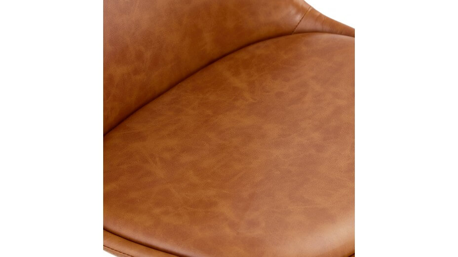 Chaise moderne similicuir brun - SAMY