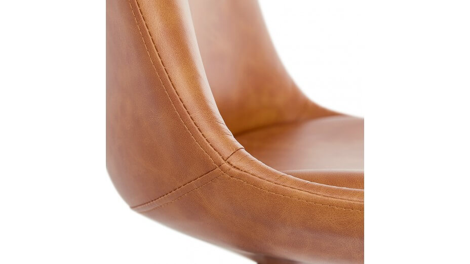 Chaise moderne similicuir brun - SAMY