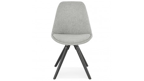 Chaise moderne tissu gris pied noir - ADEL