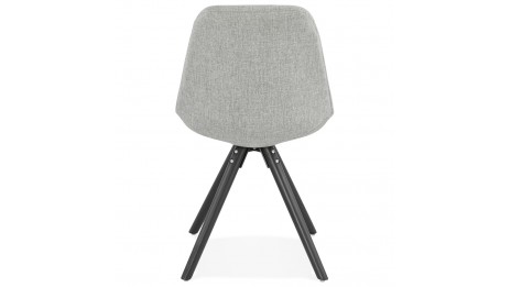 Chaise moderne tissu gris pied noir - ADEL
