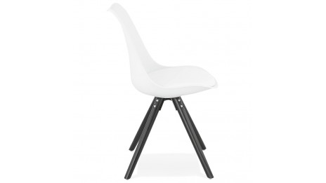 Chaise moderne blanche pied noir - NEW