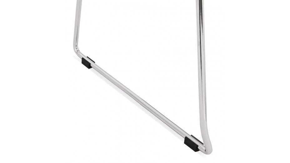 Chaise design noire empilable pied chromé -VERO