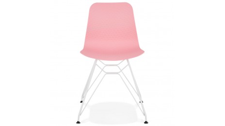 Chaise design Rose pied blanc - Lassy