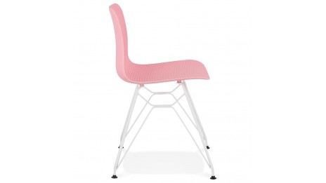 Chaise design Rose pied blanc - Lassy