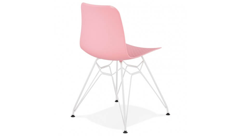 Chaise design Rose pied blanc - Lassy