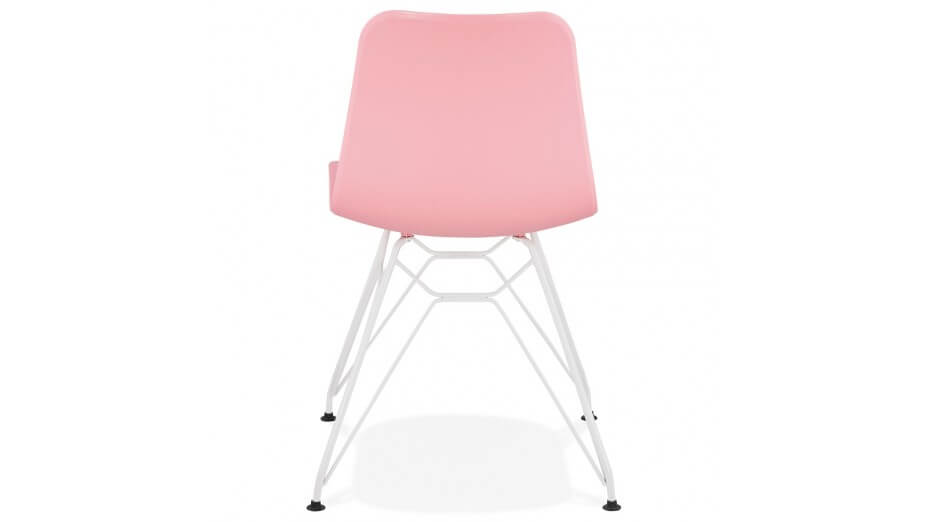 Chaise design Rose pied blanc - Lassy