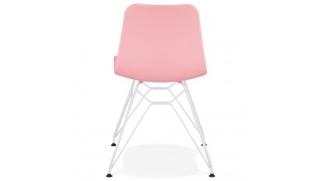 Chaise design Rose pied blanc - Lassy